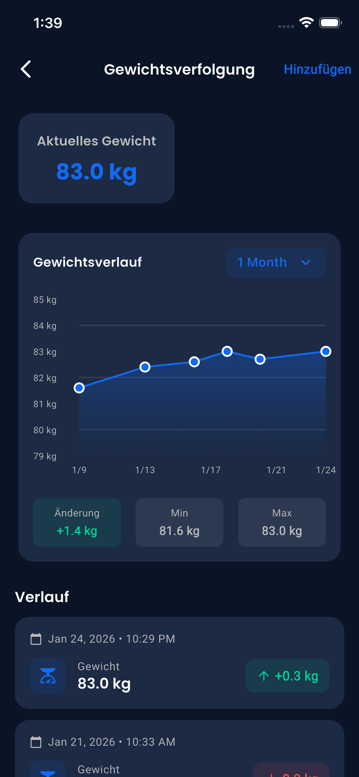 Emrius App Weight Tracker
