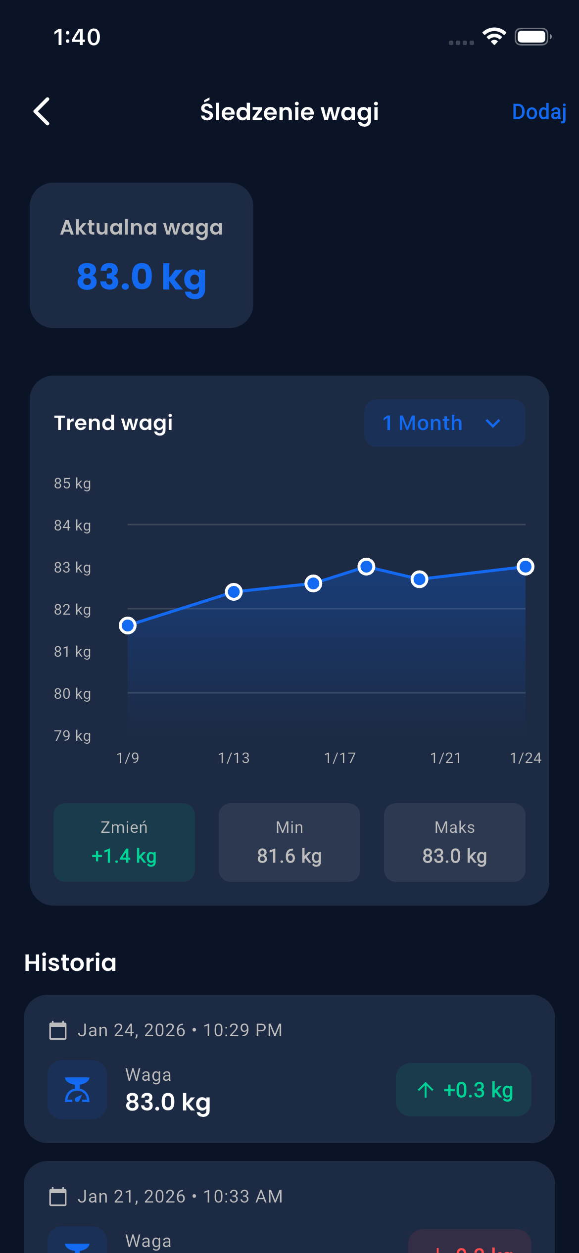 Emrius App Weight Tracker