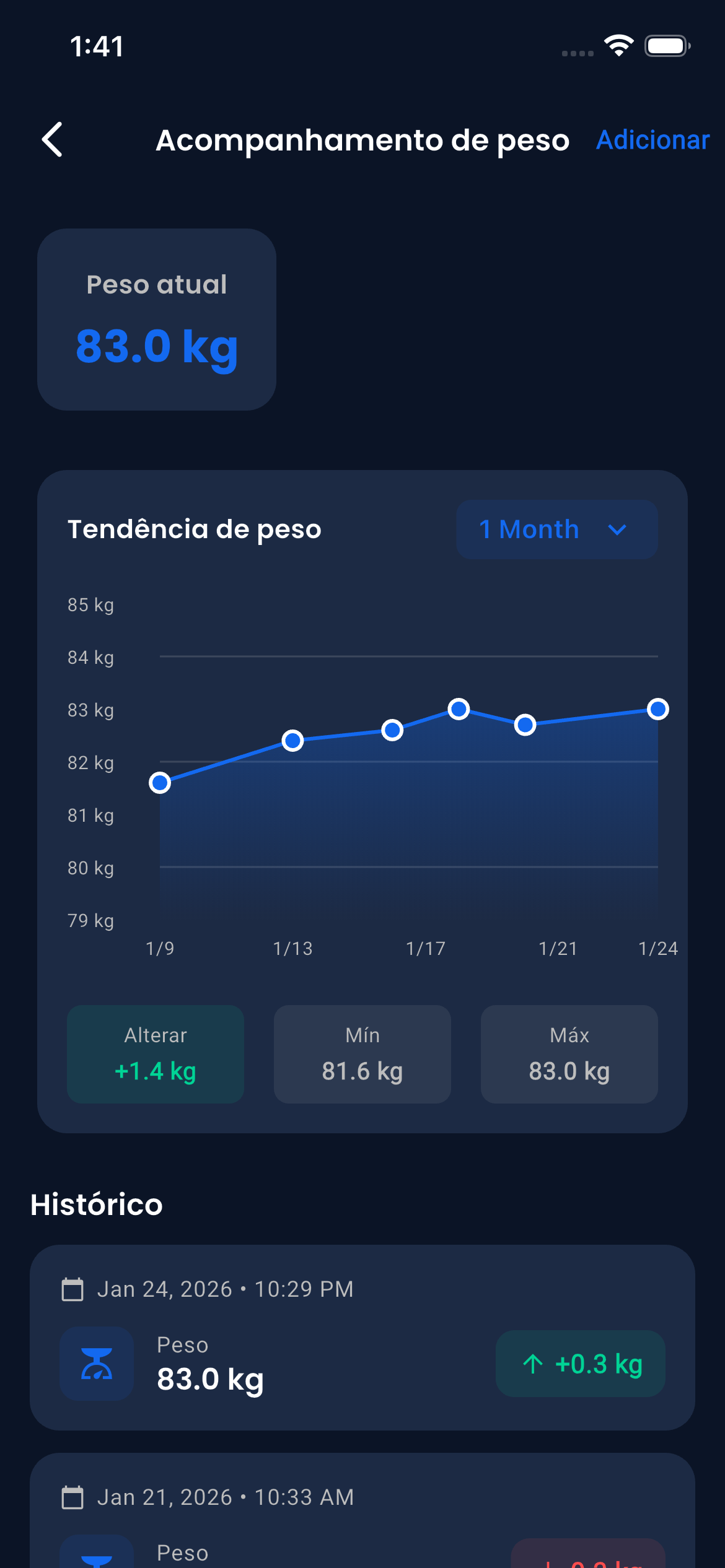 Emrius App Weight Tracker