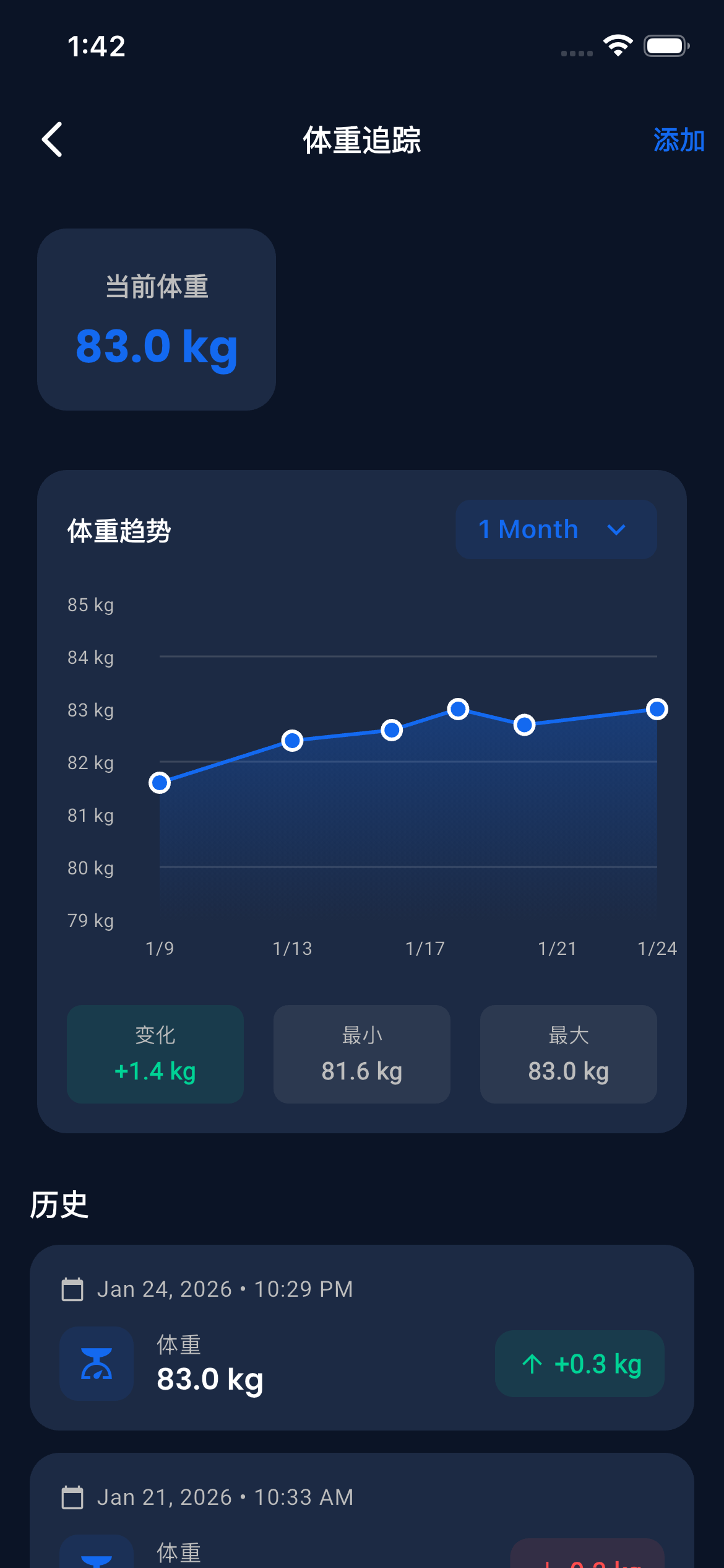 Emrius App Weight Tracker