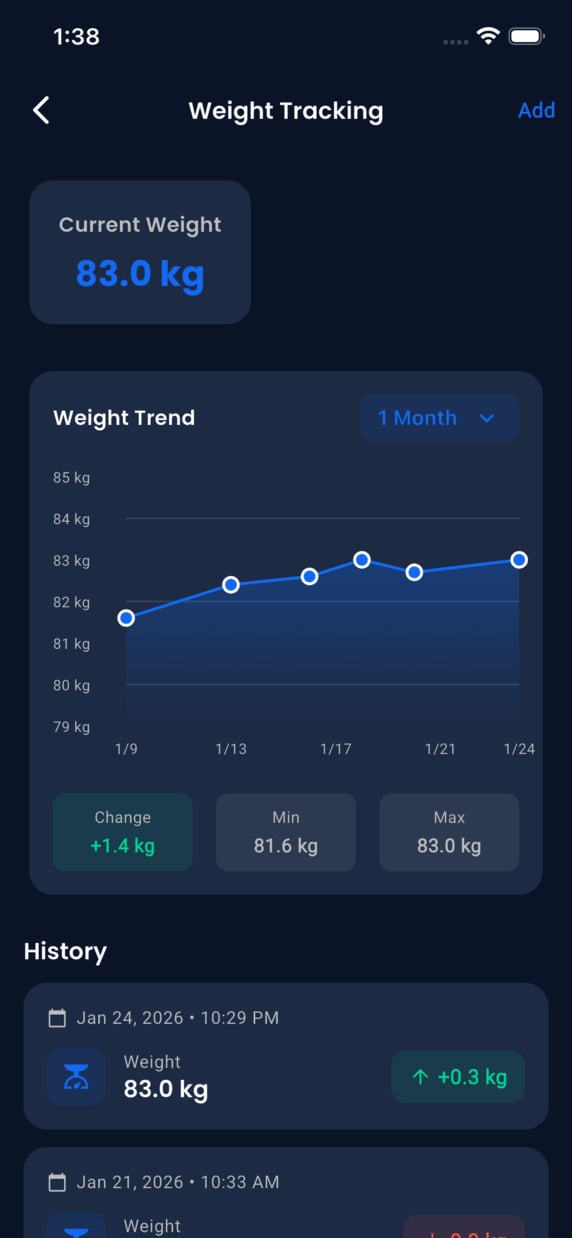 Emrius App - weight